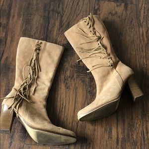 Mid-Calf Zip-up fringe  boots👢 Sz8